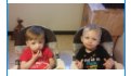 Small original-photo preview showing two young boys in high chairs